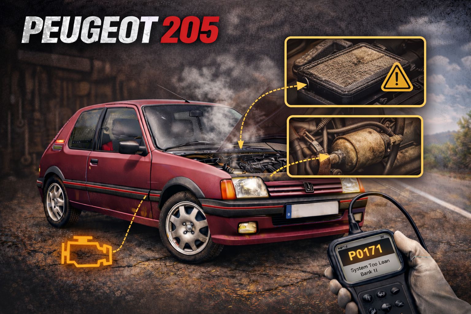 Peugeot 205: Oorzaken van vermogensverlies ontdekken